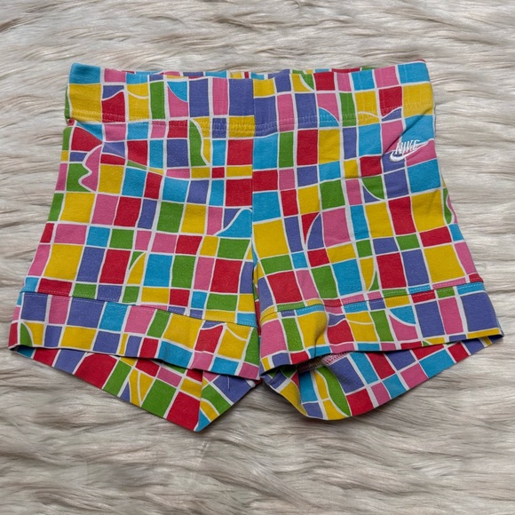 Nike Elite Vintage Multicolor Checkered Biker Shorts - Picture 1 of 5